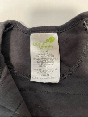 Perlim Pinpin 0-6m 2.5tog Bamboo-Cotton Sleep Sack Charcoal Gray